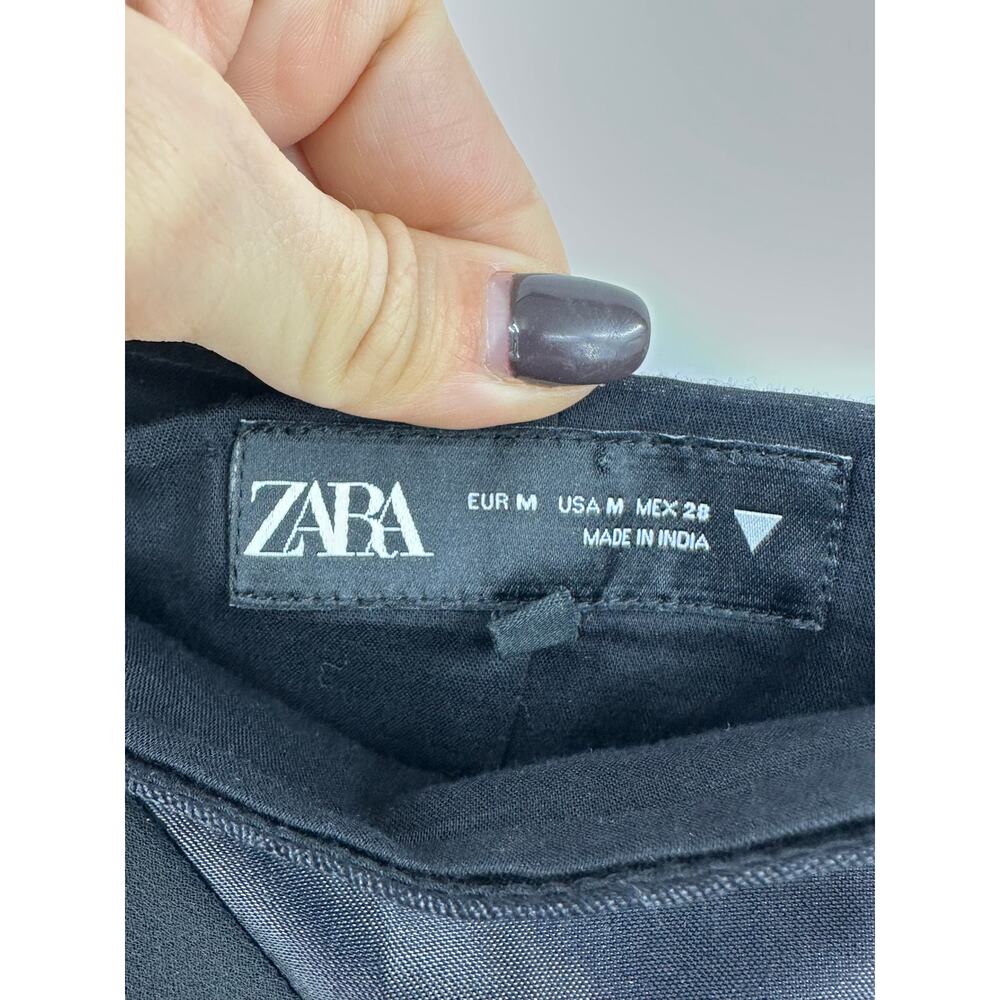 Zara Satin Midi Slip Dress Size M Black Rushed Fairy Goth Witchy Whimsygoth - Picture 4 of 16